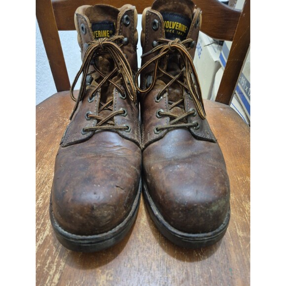 Wolverine  Brown Leather Durashocks Steel Toe  Work Boot Men Size 10 Vibram main image 7